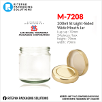 M-7208 – 200ml Straight Sided Wide Mouth Jar
